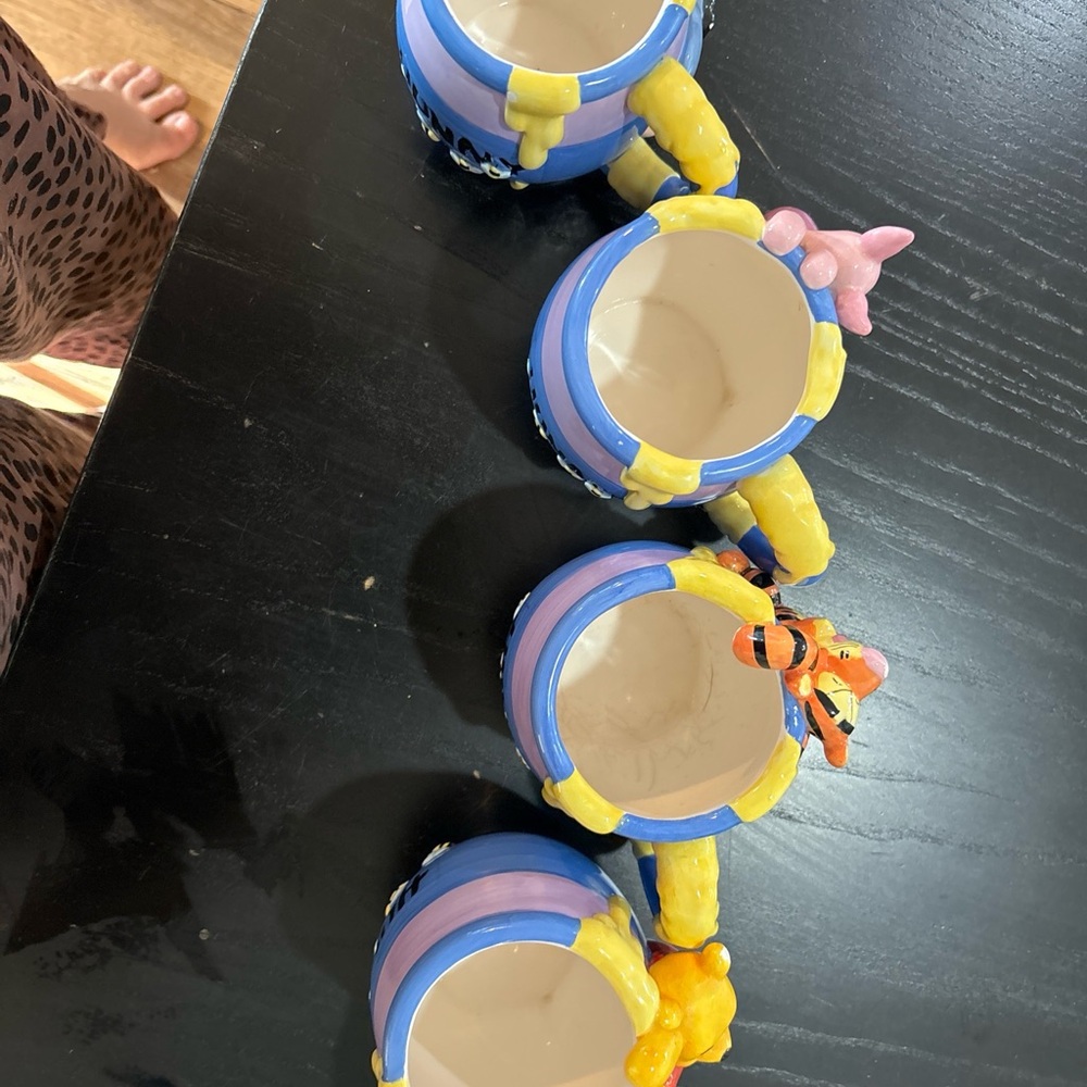 RARE collectible Disney Winnie the Pooh and friends coffee mug set 4 Pieces - Picture 3 of 10